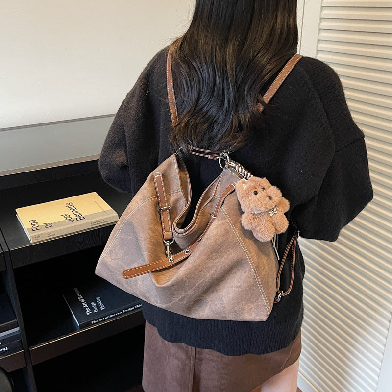2025 new autumn/winter large capacity shoulder bag, crossbody, casual tote bag - niche design, high quality, versatile backpack