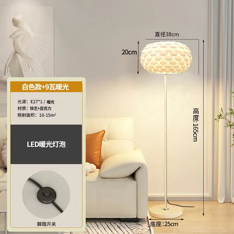 Fish scale floor lamp classypopular living room bedroom decoration floor lamp accessible luxurygirl style grids column lamp