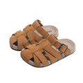Kids baotou cut out half slippers girlsthick sole soft bottom slip-on outwear sandals plaidk-style birkenstock sandals