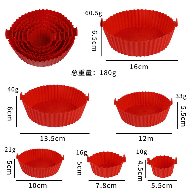 hot-selling silicone baking pan, high temperature resistant air fryer, easy to clean round baking mold, for home silicone baking pan