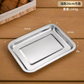 Stainless steel commercial catering tray - rectangular serving tray, flat base plate, food prep tray, display tray, steaming tray, bbq & dumpling tray