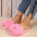 Amazon slippers winter stuffed flip flops indoor and outdoor heattech plus size furry slippers women's long stuffed floor slippers