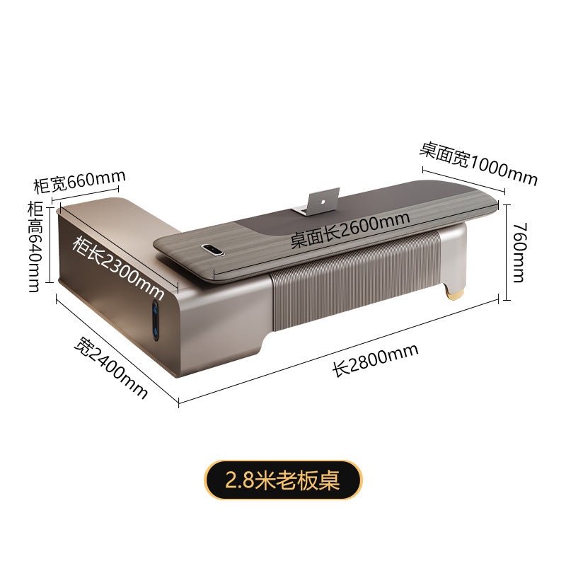 President's desk, executive desk, ceo desk, minimalist luxury chairman's office furniture, high-end office desk and chair set