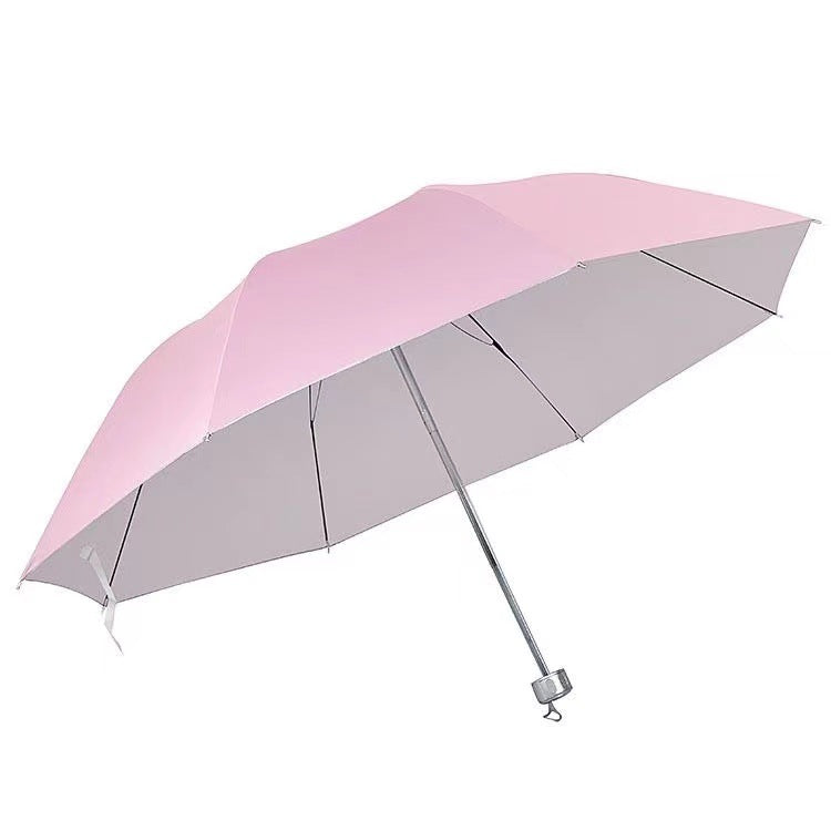 7 bone silver glue single three-fold umbrella folding umbrella manual business umbrella parasol student ultra-light printed logo