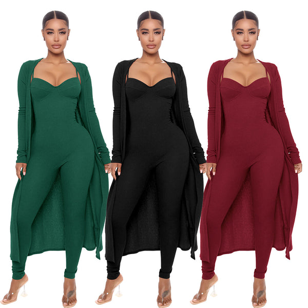 Weimeko autumn women's onesie European and American fashion suspender jumpsuit + casual early autumn loose jacket long sleeves