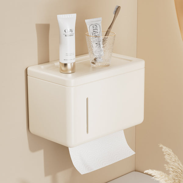 White Toilet Tissue Box No Punching Wall Mounted Toilet Paper Drawing Bathroom Toilet Paper Toilet Paper Roll Shelf