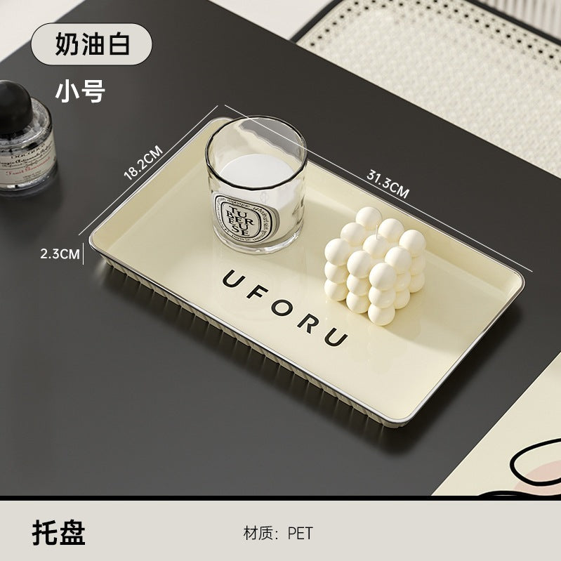 Tea tray tray rectangular for home living room tea tray 2025new arrival tray accessible luxury high-end guesthouse tray hotel