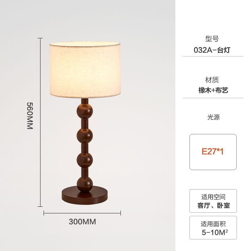 American retro style floor lamp walnut color fabric sofa lamp medieval log style solid wood atmosphere vertical lamp