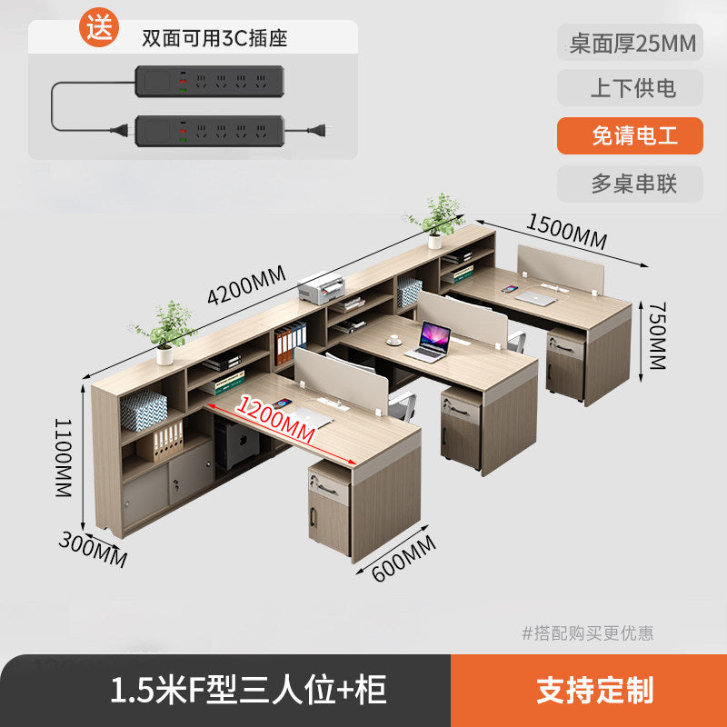 Saint li casual modern staff desk and chair combination office financial screen partition employee slot booth