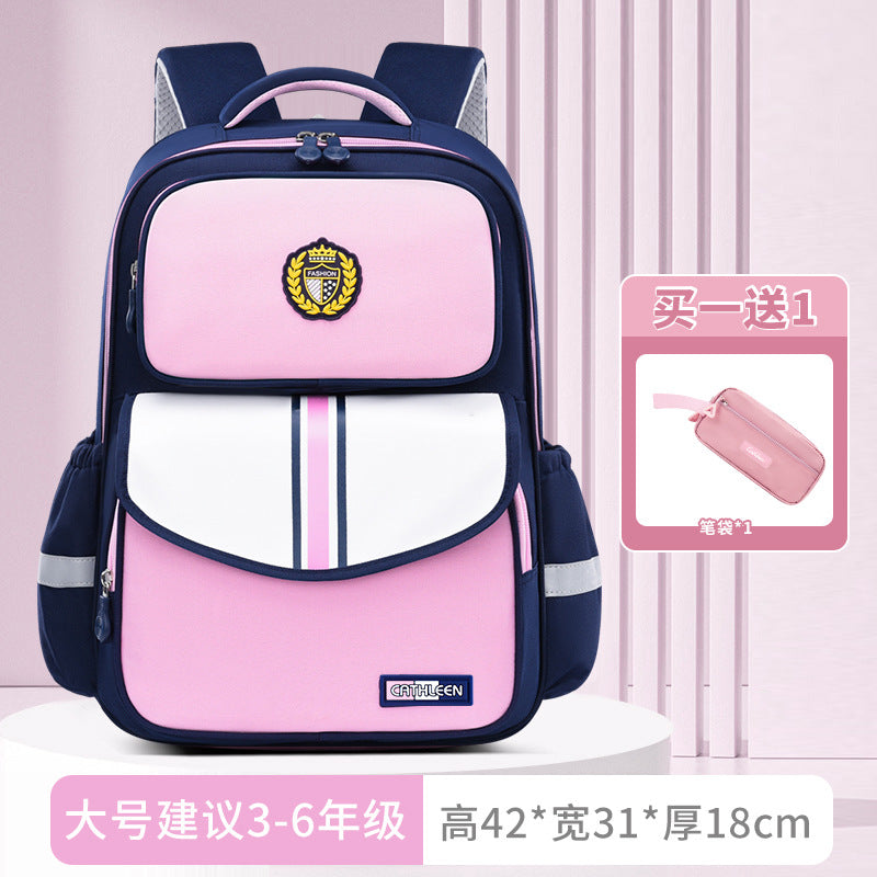 New primary school schoolbags for children in grades 3-6 to reduce the burden and wear-resistant Shaodong students  wholesale, light and cute