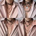 Wholesale heart cross pendant necklace - trendy adjustable choker with star accents for women (us/eu cross-border)