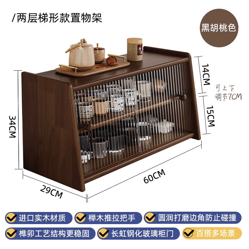 Solid wood bay window cabinet storage locker household balcony renovation window sill antique bookshelf Japanese dust-proof bookcase