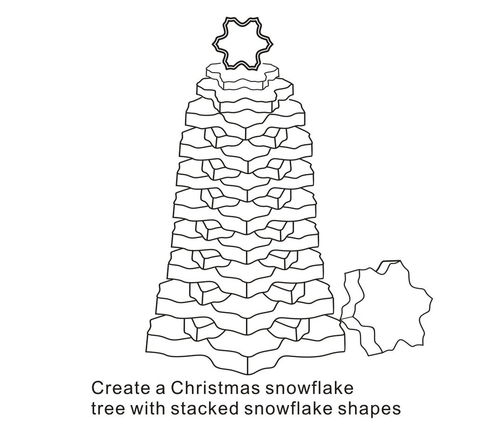 Snowflake cookie cutter 9-piece set, stainless steel christmas fondant cake mold, diy baking tools - factory direct wholesale