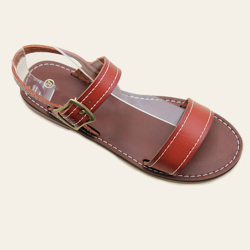 Cross-border spot direct sales Roman sandals one-button flat sandals women's shoes summer versatile beach shoes Sandals