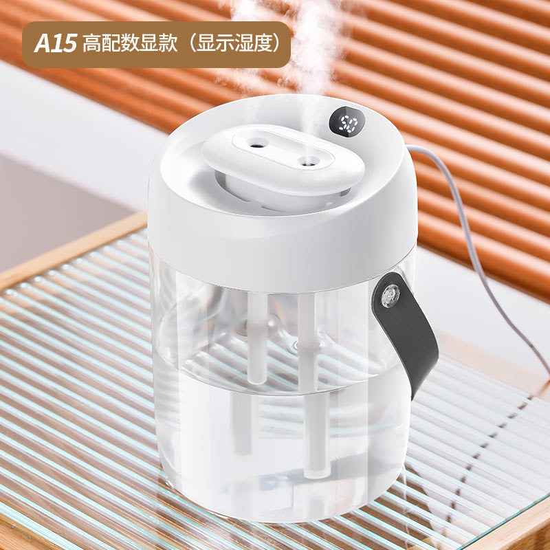 2l large capacity dual nozzle humidifier - compact usb quiet mist maker for home, baby bedroom, and office desk