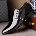 Men's casual leather shoes - stylish & versatile dress shoes for business, pointed toe patent leather office & wedding shoes