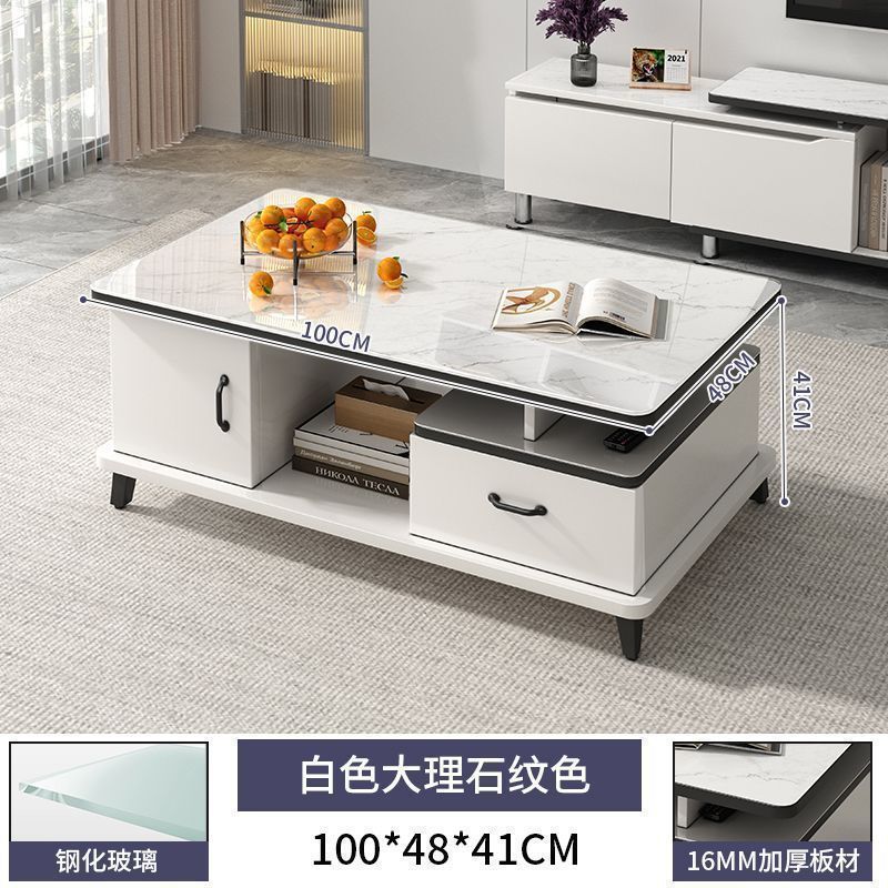 Modern minimalist tv stand for living room, compact home, floor-standing extendable 2025 new style coffee table and tv cabinet combination