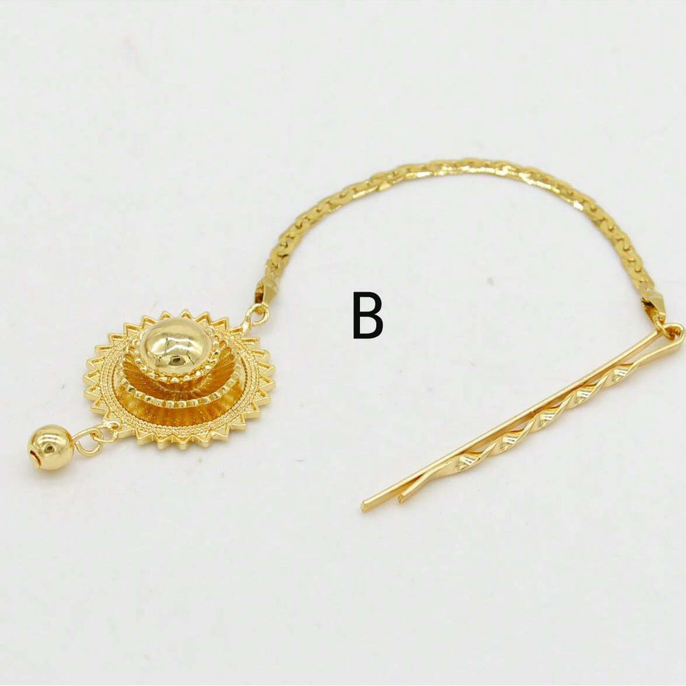 1pcs new women's head chain, gold-plated copper, smooth pendant chain, suitable for daily wear, holidays, and parties