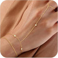 European and american new fashion minimalist bracelet finger bracelet 14k gold plated layered stackable women's jewelry bracelet