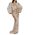 cross-border e-commerce women's fashion: european and american summer new arrivals - vintage polka dot v-neck puff sleeve bodycon dress