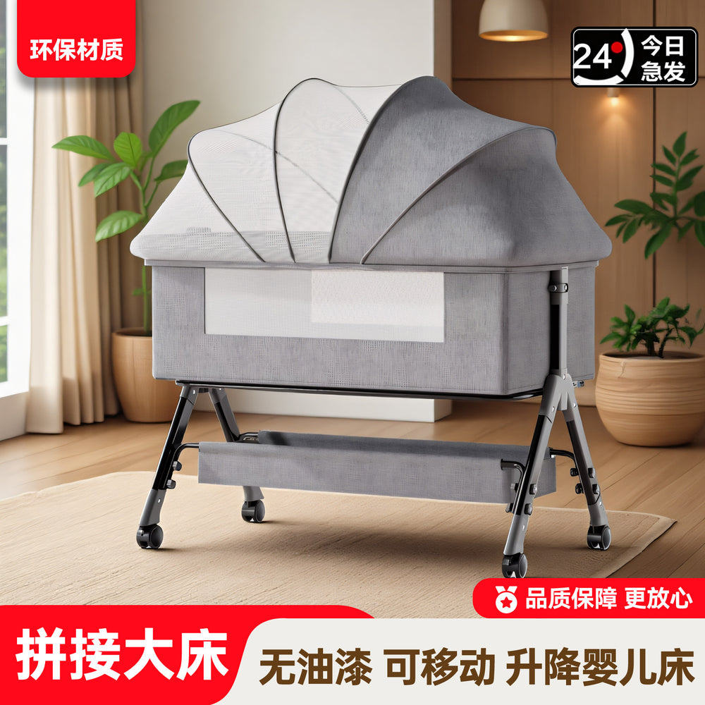 Baby crib convertible bed mobile foldable multifunctional cradle newborn bedside bed cross-border hot-selling baby bed