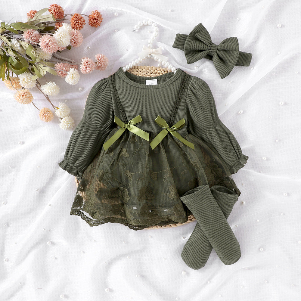 Children's clothing  cross-border european and american girls rose red long sleeves and socks