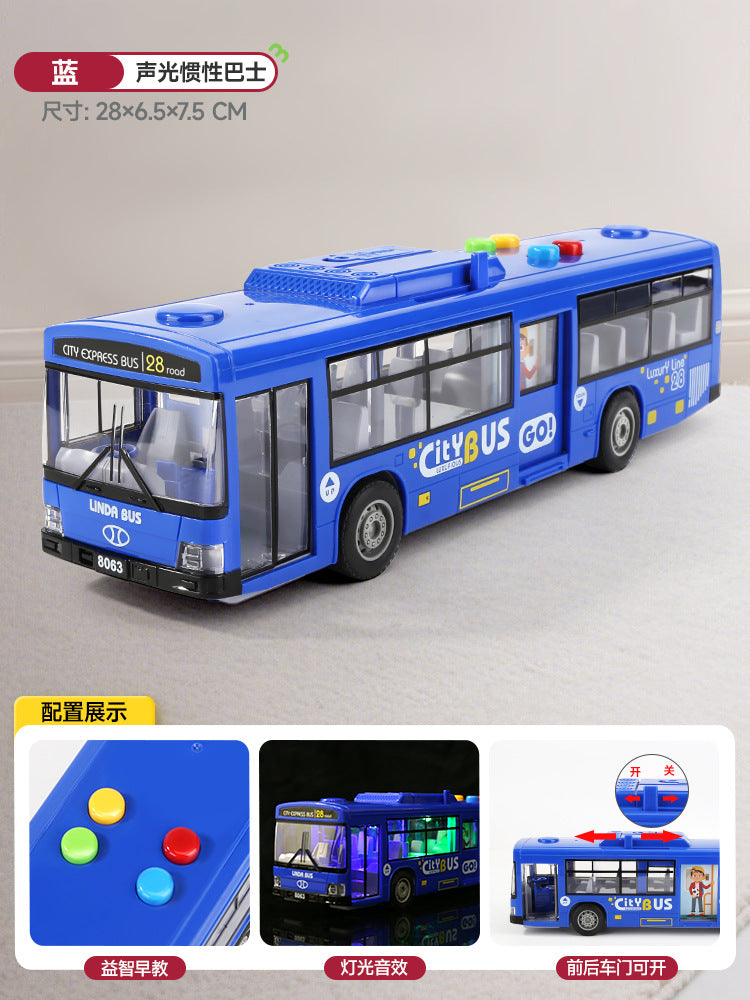 Kids bus large door opening bus light music artificial baby bus bus boy toy