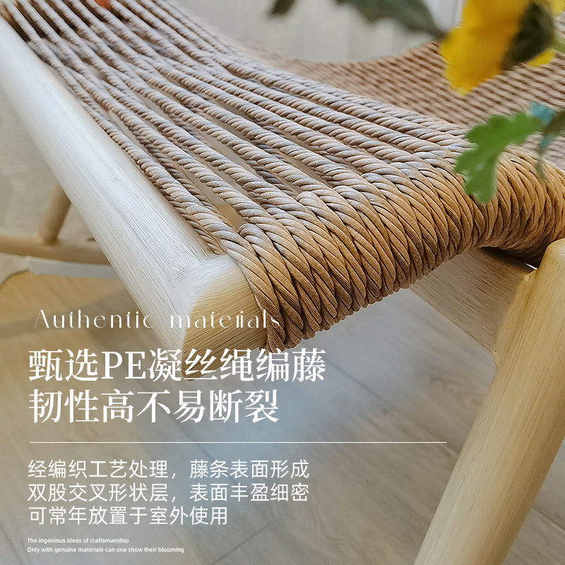 Rocking chair recliner lazy sofa adult sleeping casual balcony rattan sofa chair popular outdoor rocking chair