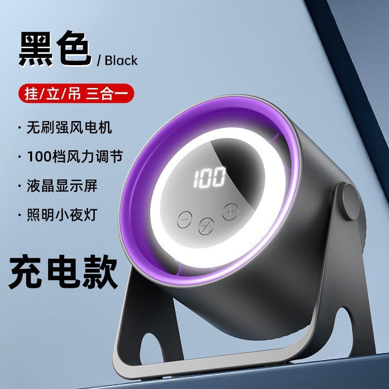 desktop mini fan - usb rechargeable, high-velocity, silent operation - perfect for office, dorm, and portable use