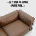 Designer medieval style oil wax leather sofa lc3 bauhaus living room straight row small apartment three-person slotretro sofa
