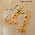 24k gold-plated copper drop earrings - bohemian chic floral tassel design, perfect for weddings and parties