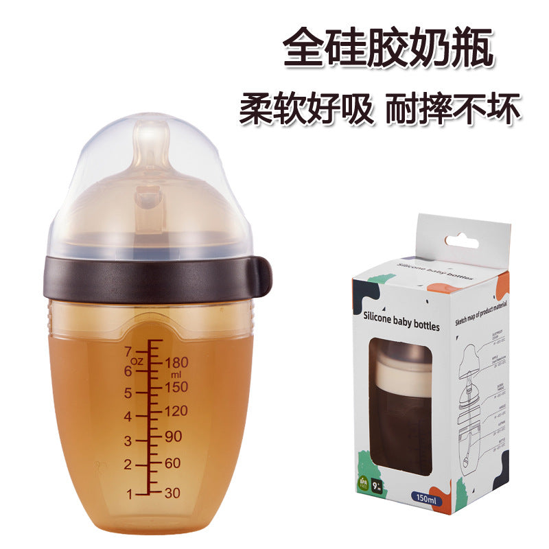 English boxed breast milk solid all-silicone bottle 210ml nano silver baby anti-flatulence bottle