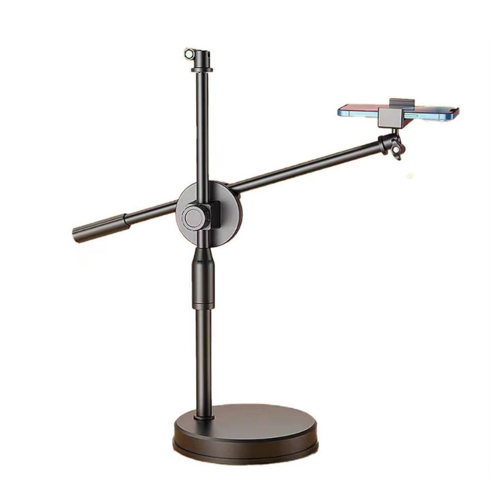 Overhead shot stand with fill light kit - live streaming light, phone holder, telescopic & adjustable, perfect for influencer livestreams and online classes
