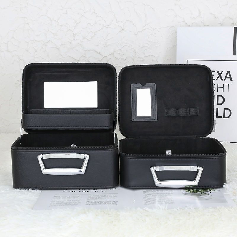 Dongguan Shenzhen Cosmetic Case Cosmetic Bag Factory Manufacturer Storage Bag Portable Cosmetic Leather Box Production High-end Leather Box