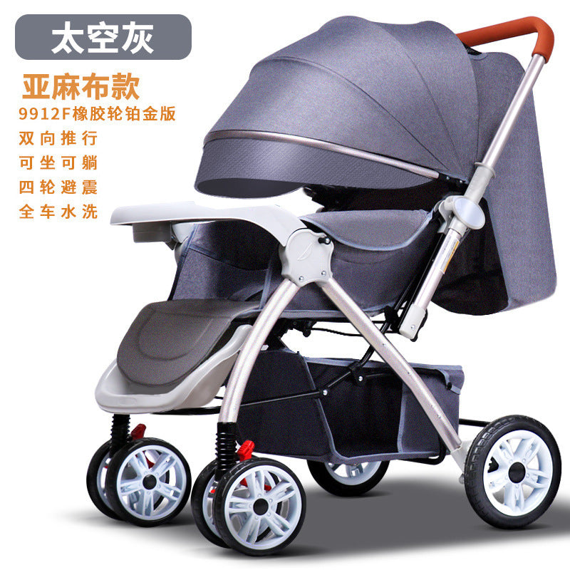 9912 high view baby stroller - reclining, foldable, shock-absorbing, lightweight, two-way pushchair - direct from the manufacturer
