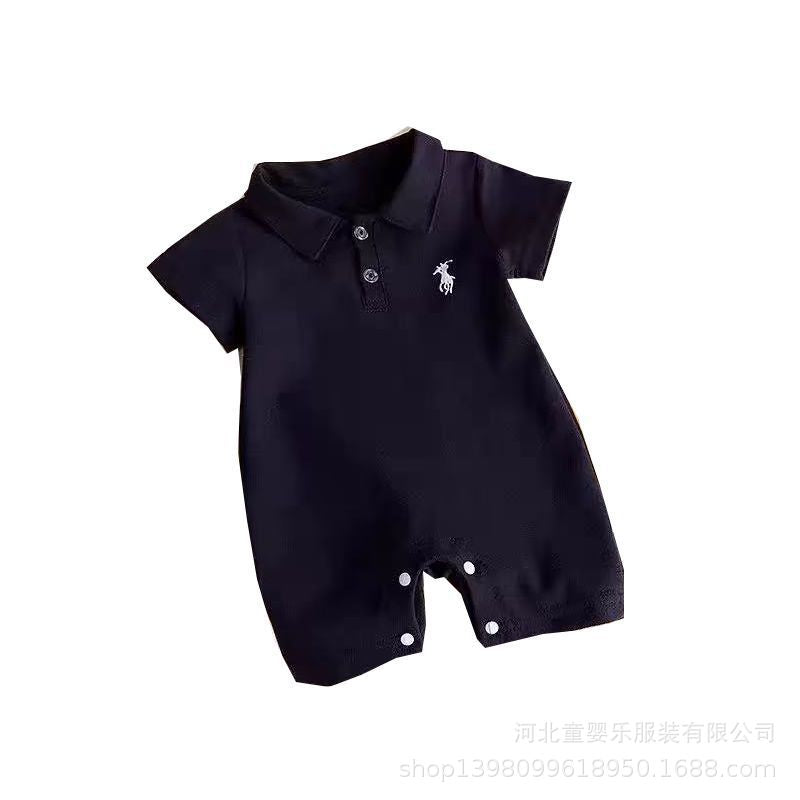 Baby summer lightweight versatile short-sleeve romper, boys' summer outfit, kids' fashion short-sleeve polo shirt t-shirt