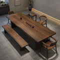 New chinoiserie large tea table solid wood whole cut for home large tea table tea table all-in-one a complete set of tea table and chairs tea table