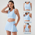 New high-impact tank top sports bra - seamless, backless, push-up, side support, yoga bra d25020