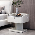 Smart bedside table: minimalist modern, light luxury, fingerprint unlock, multifunctional, rechargeable, drill-free, unique & creative