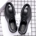 Men's leather dress shoes - spring business casual, british style, soft leather, comfortable sole, groom's wedding suit shoes
