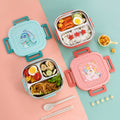 304 stainless steel lunch box - perfect for elementary school students, office workers, and kids! features compartments, ideal for cafeteria use, and a fun cartoon design