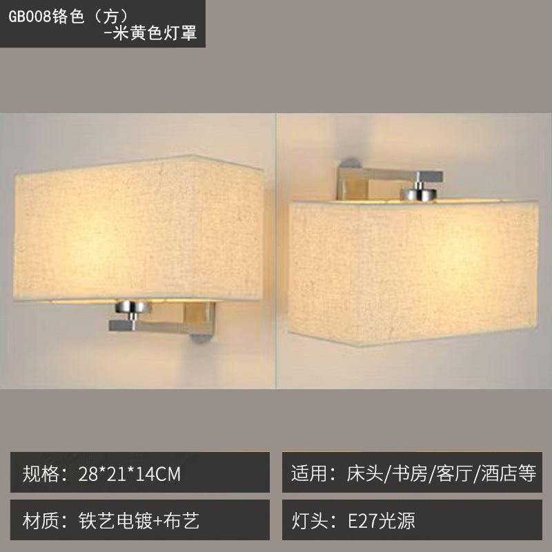 Wall lamp popularcasual up and down adjustment installation room reading master bedroom bedside lamp normcore fabric lampshade led lamp