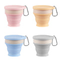 Upgraded silicone collapsible cup with hanging hole - portable travel water bottle for outdoor use, suitable for kids