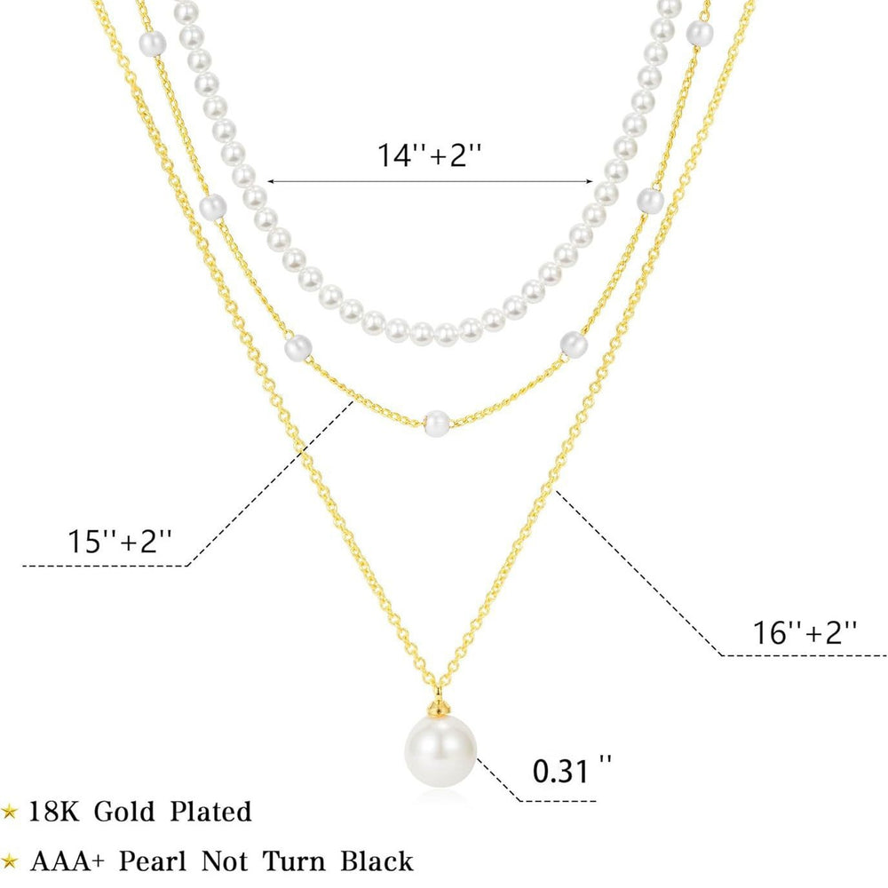Amazon summer new arrival bestseller copper multi-layer pearl pendant necklace women's necklace daily versatile birthday gift