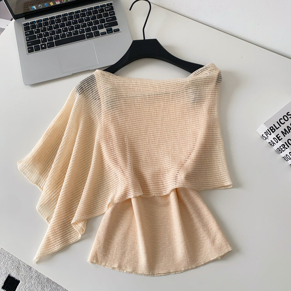 Korean style commute-inspired patchwork knit camisole - women's summer outerwear, slim fit, high-end, soft & elegant top