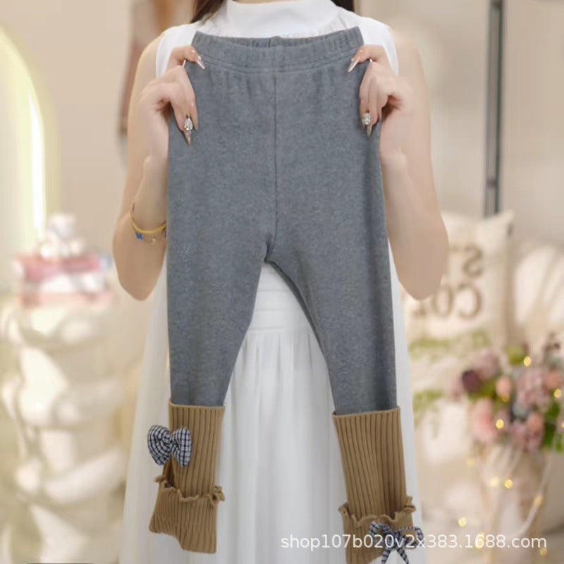fall/winter new korean style ruffle trim round neck knitted cardigan women's designer bow sweater jacket