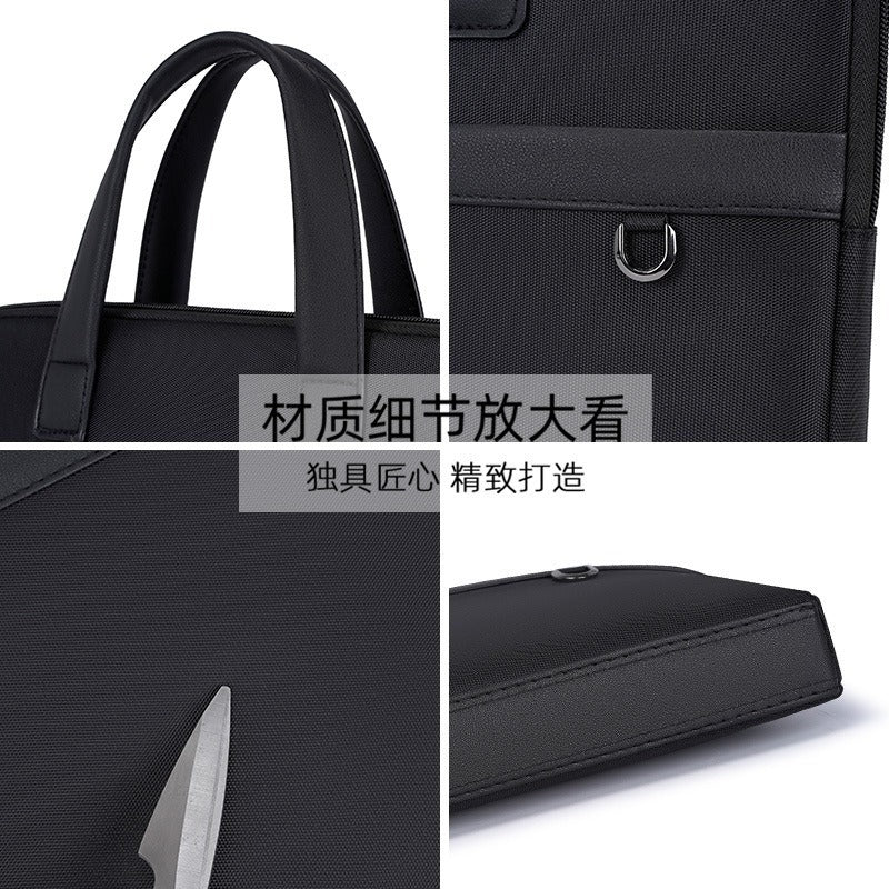 Oukeqi large capacity business briefcase oxford cloth waterproof satchel document bag printing office conference bag
