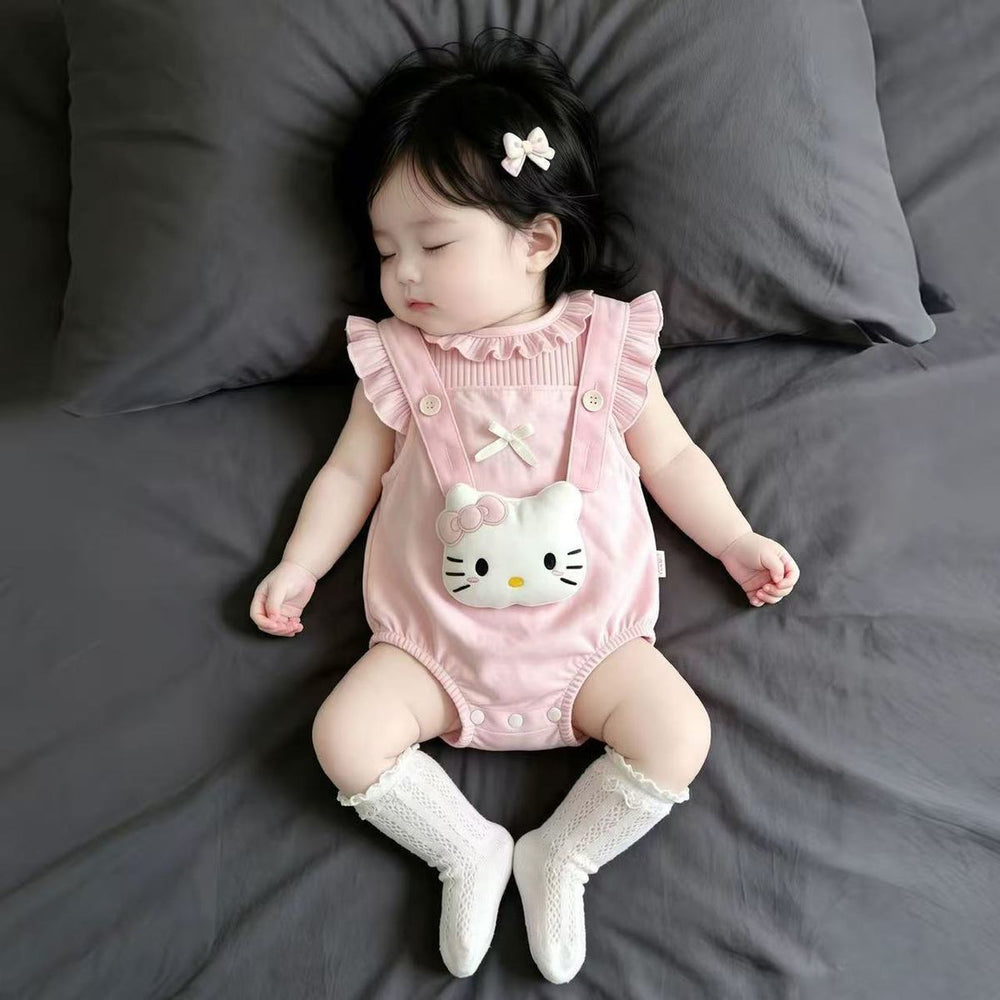 Infant and toddler summer suit female baby style vest bag butt overalls suitsummer outing cartoon bag butt cover