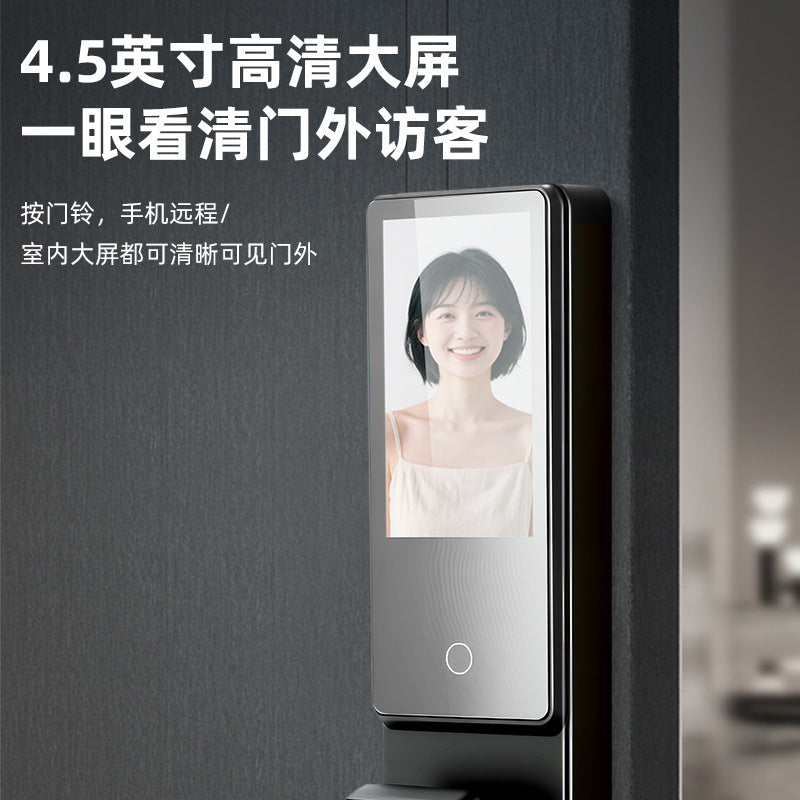 Precision-crafted ai face recognition smart lock 4.5inch - sentinel visual peephole screen fingerprint door lock