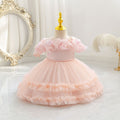 Ready-to-ship new floral cake princess dress - baby girl's first birthday party gown